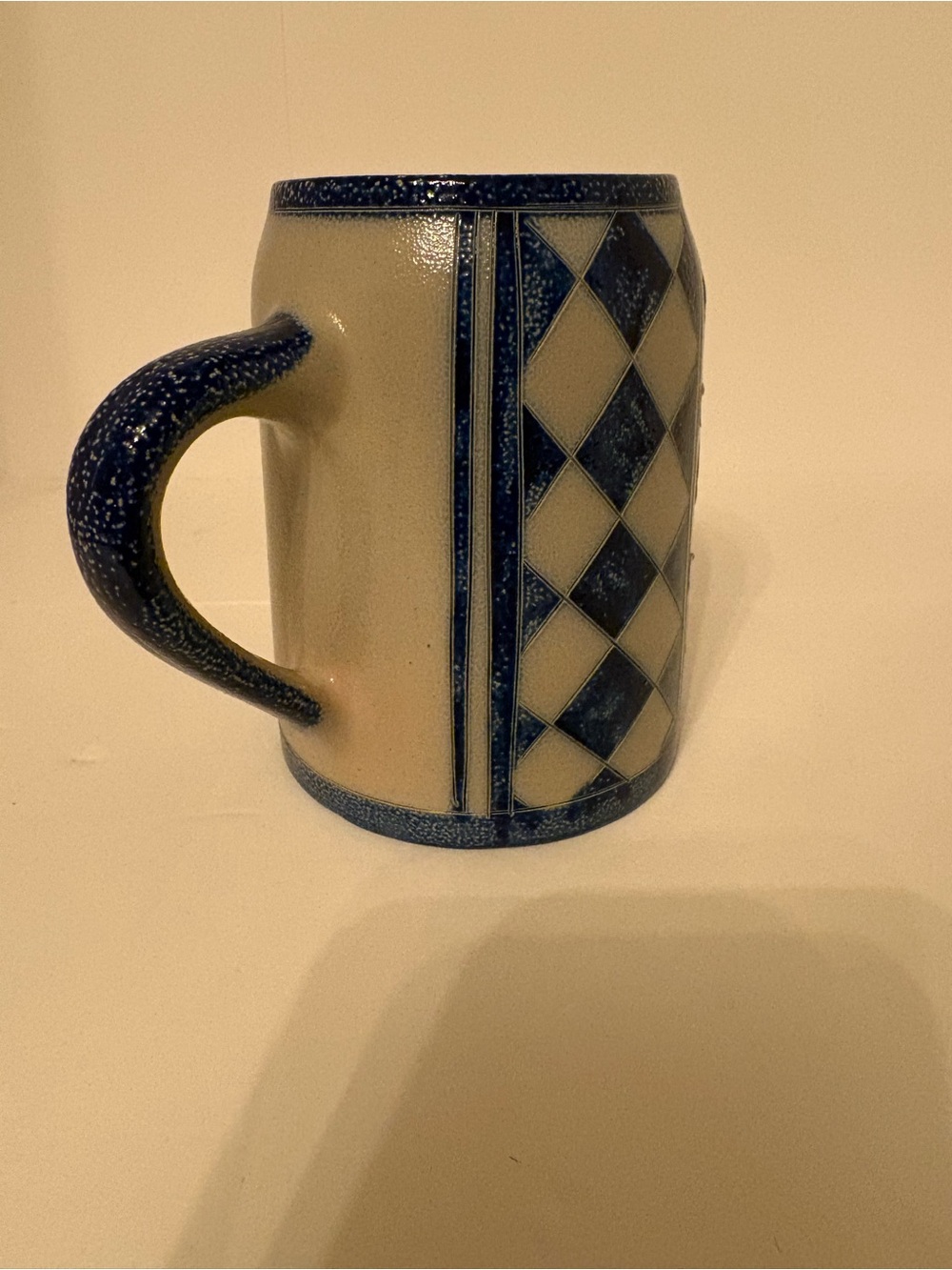 Iconic gray and blue , Ceramic Mug with Diamond Pattern , GERMANY , EIFELKERMIK